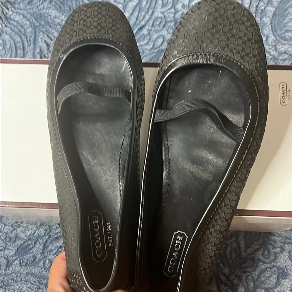 Coach Black Signature Ballet Flats